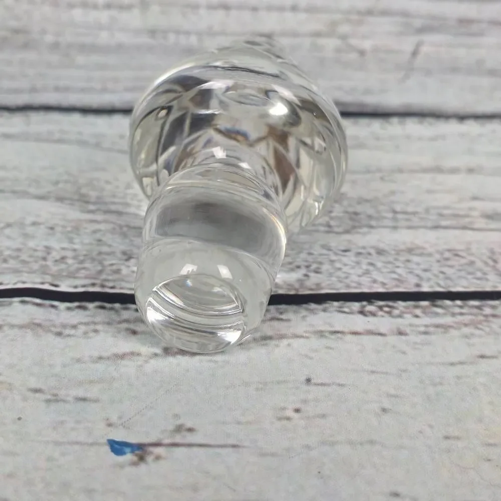 Vintage Clear Cut Glass Bottle Stopper Faceted Replacement